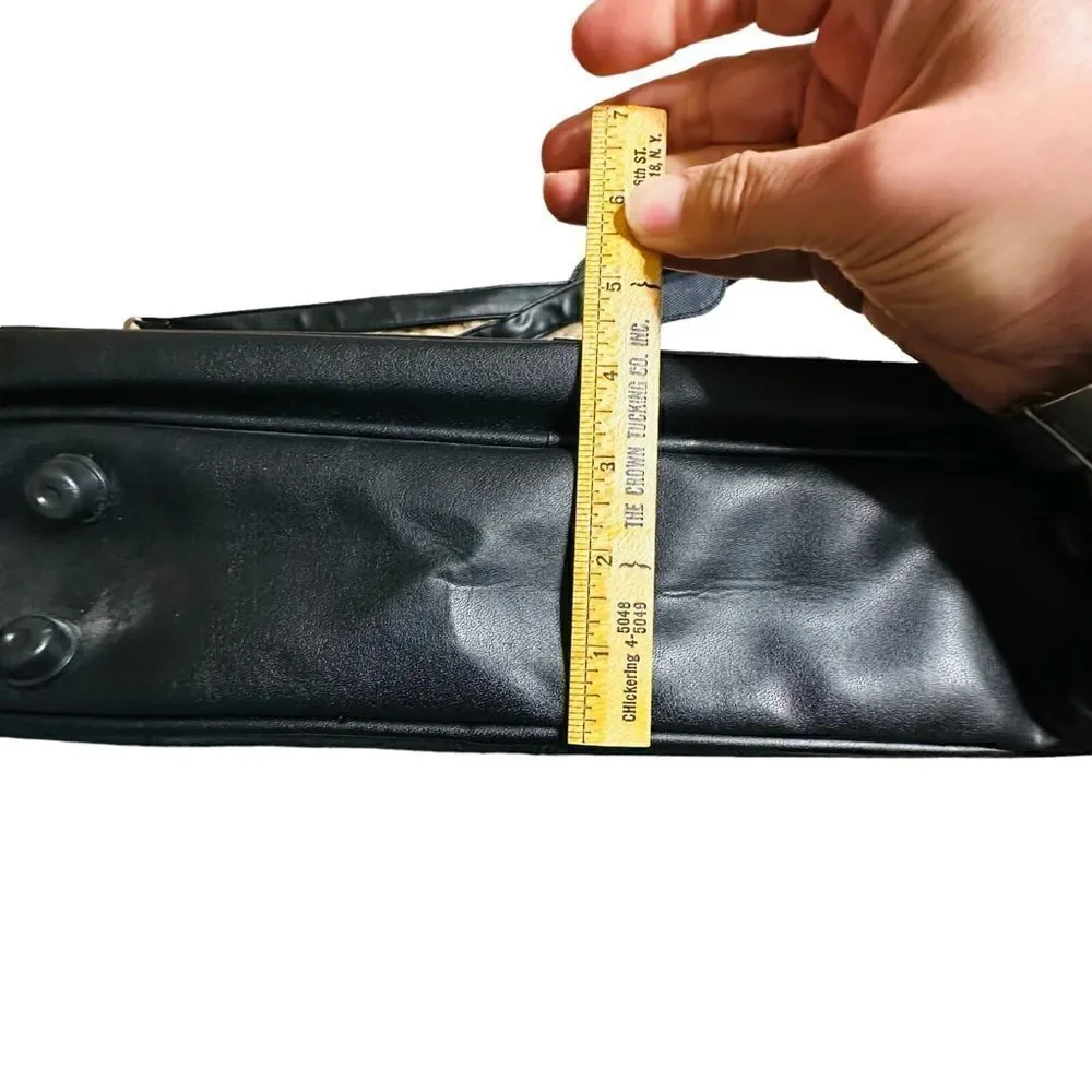 Pierre Cardin Black Leather Look Laptop Bag / brief case